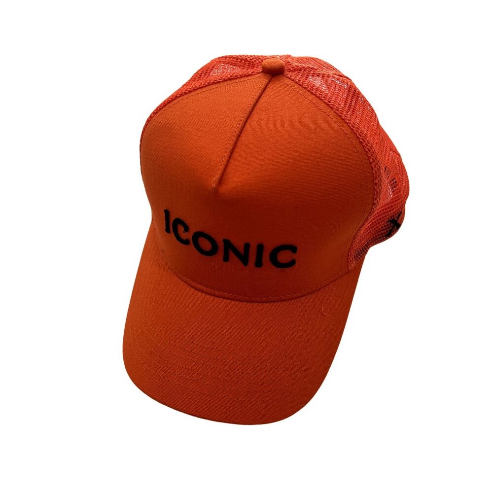Iconic Apparel Core Logo Trucker Hat in Orange